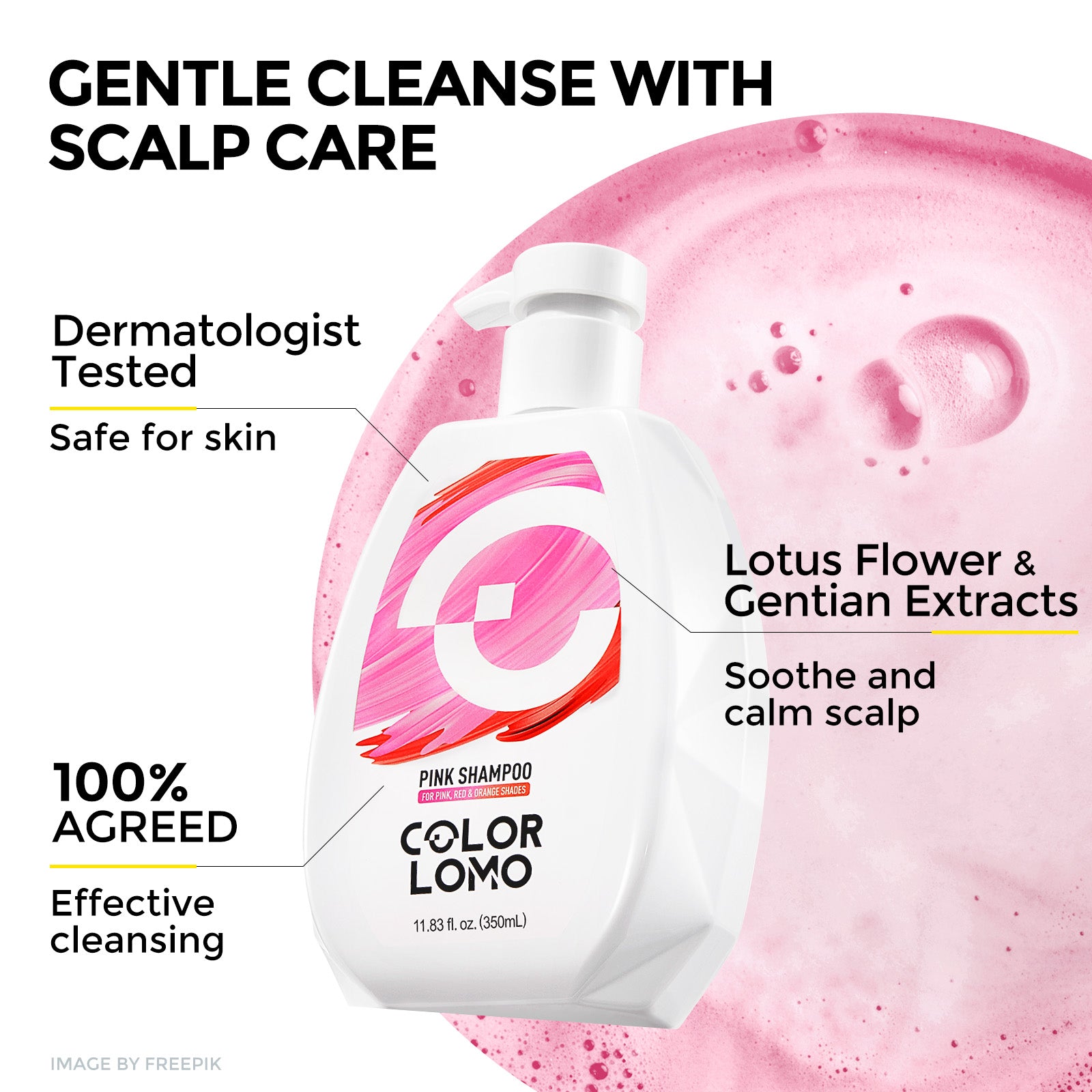Color Safe 3-in-1 Toning Shampoo for Pink Treated or Highlighted