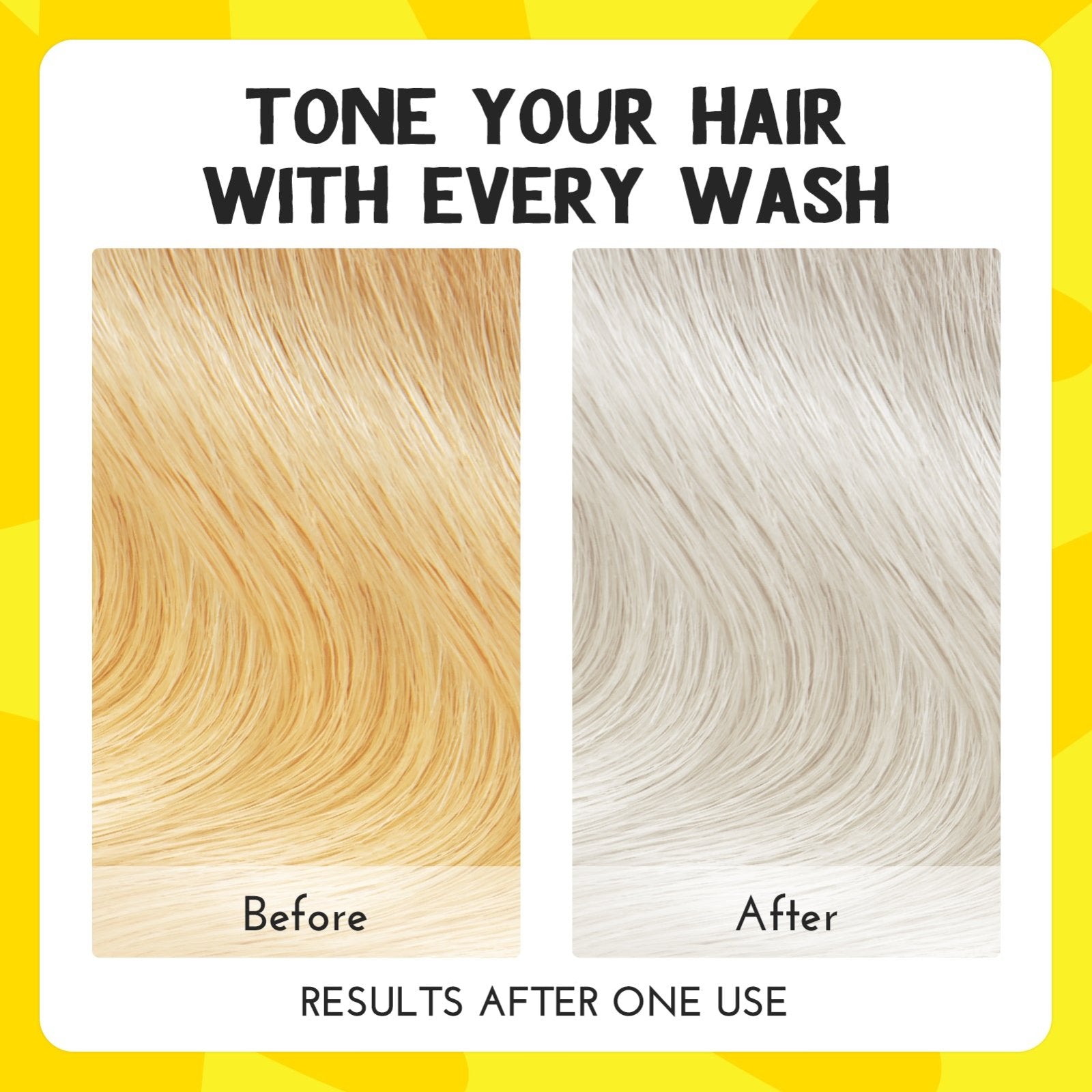 Colorlomo Bye Bye Yellow Toning Shampoo Sulfate Free Purple Shampoo for Blonde Bleached Highlighted Hair with Yellow Out
